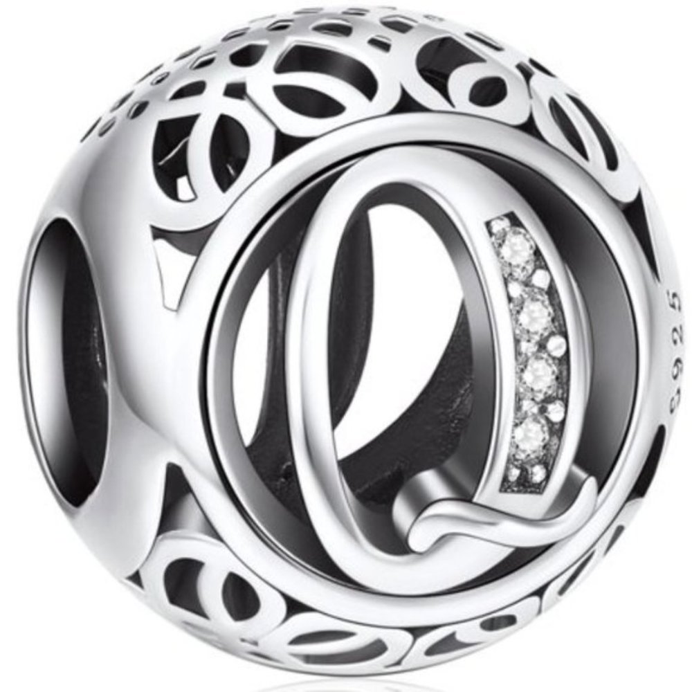 Sterling Silver Vintage Letter Q Charm